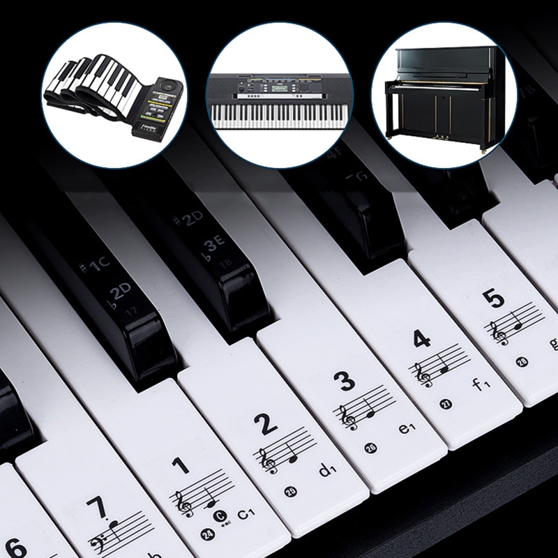 Keyboard Piano 61 Key - Stiker Keyboard Piano Transparan yang Dapat