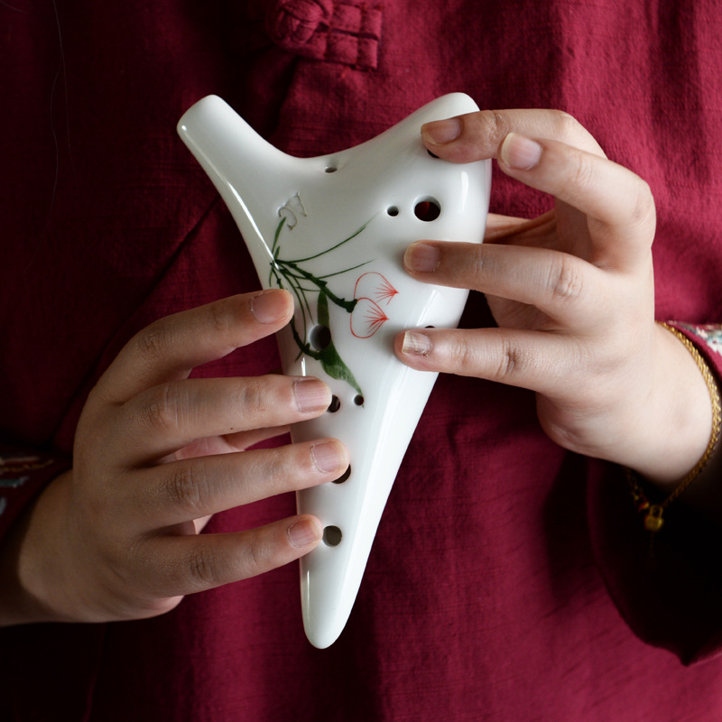 Ocarina Ceramic - Ocarina 12-lubang Profesional untuk Pemula, Flute