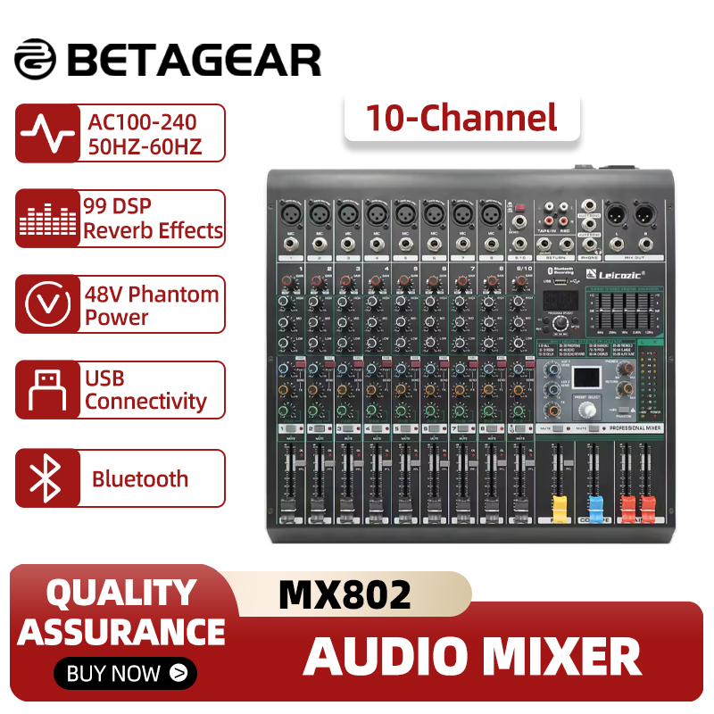 Audio And Music Mixer - Konsol Pencampur Leicozic MX802 10 Saluran