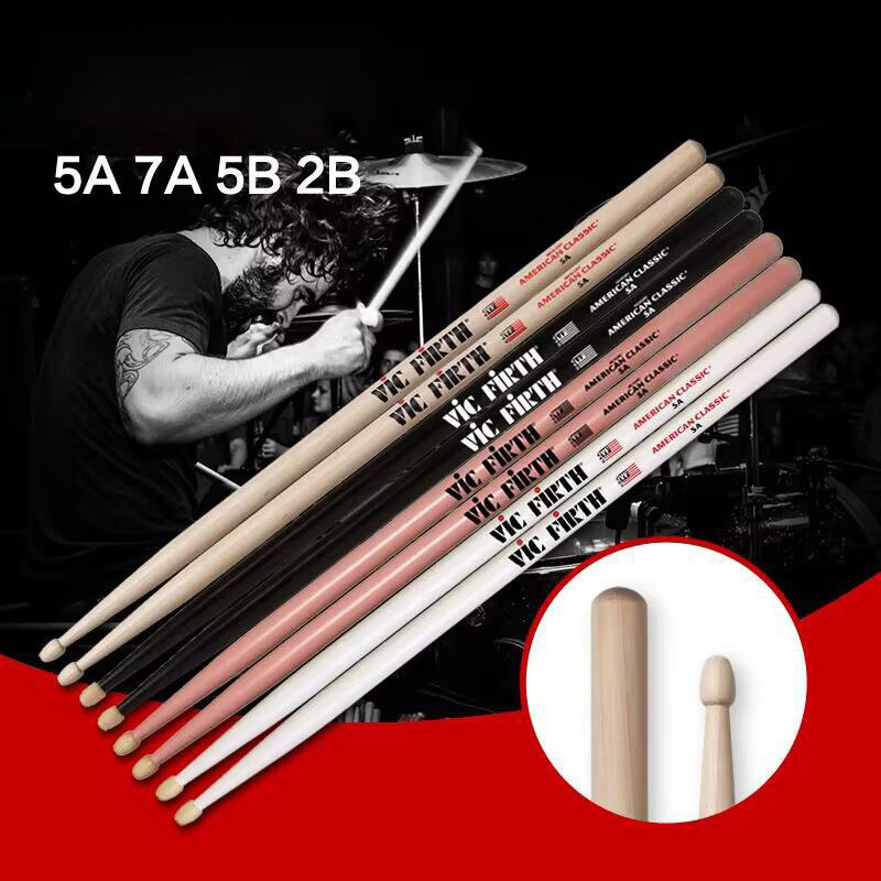 Drum Stick 5A - 1 pasang stik 5A ujung kayu