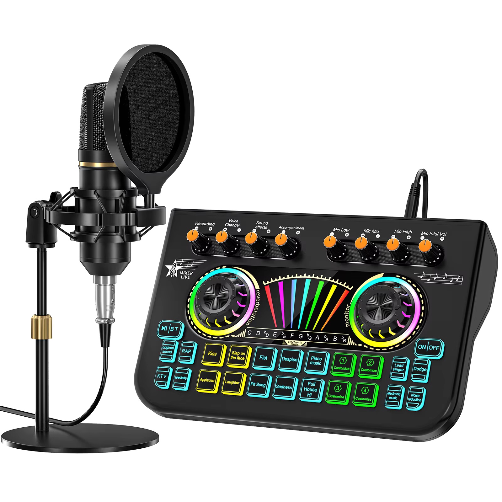 Audio And Music Mixer - Paket Peralatan Podcast Tenlamp dengan Mikrofon