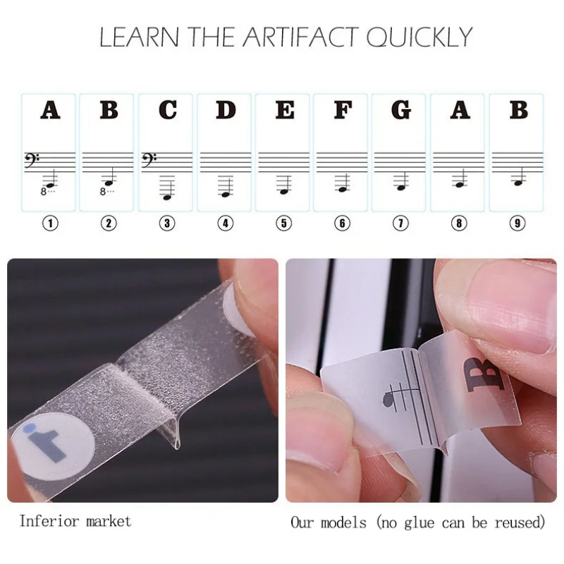 1 Buah Stiker Latihan Piano un - Keyboard Piano 61 Key ulasan dan harga