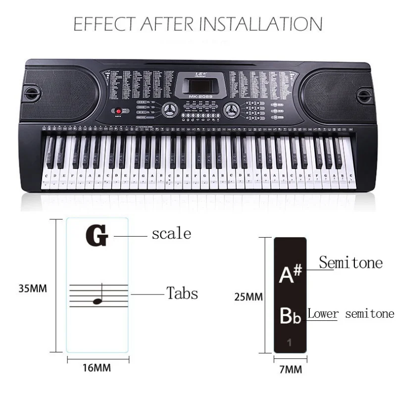 1 Buah Stiker Latihan Piano un - Keyboard Piano 61 Key ulasan dan harga