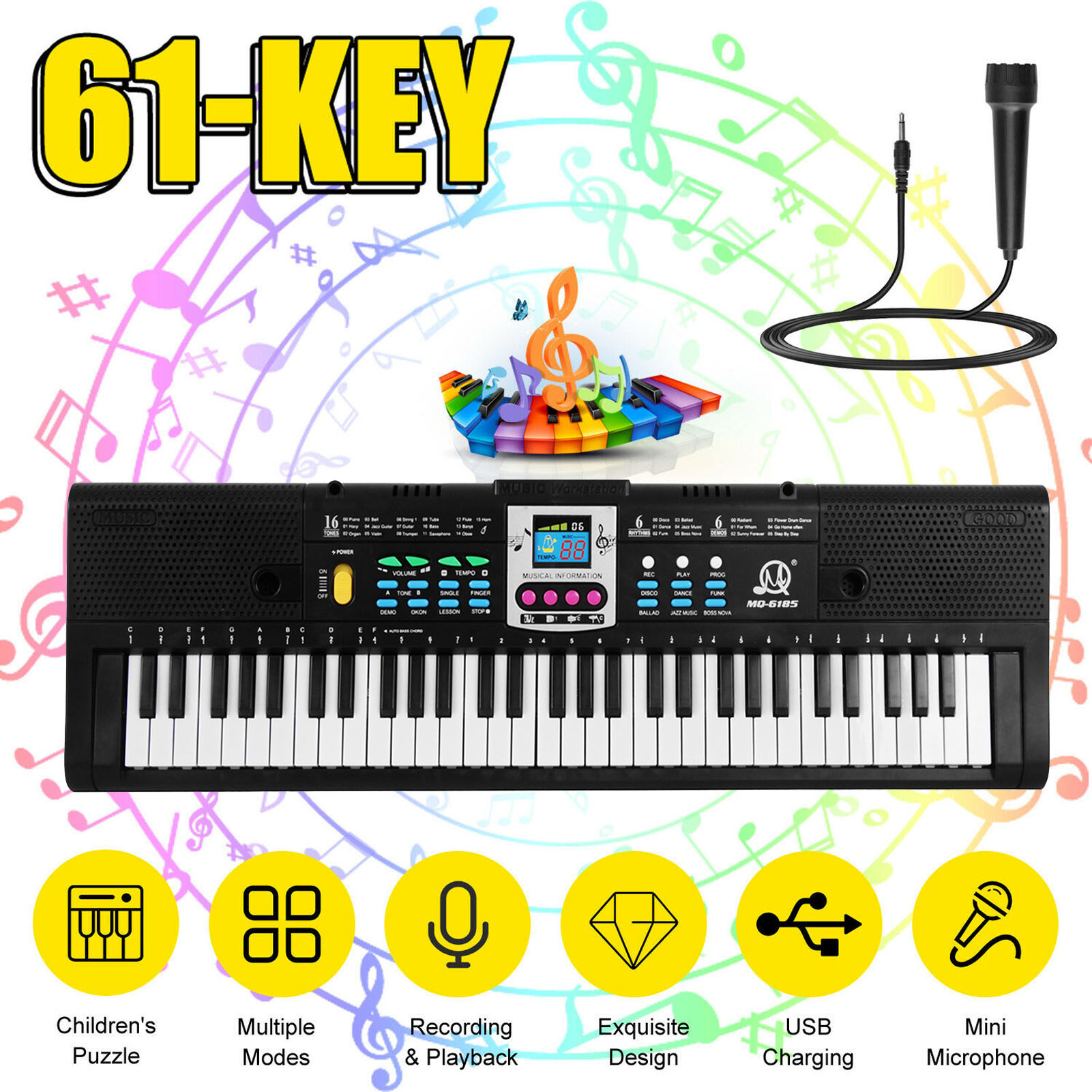 Keyboard Musik Digital 61 Tuts - Keyboard Piano 61 Key ulasan dan harga