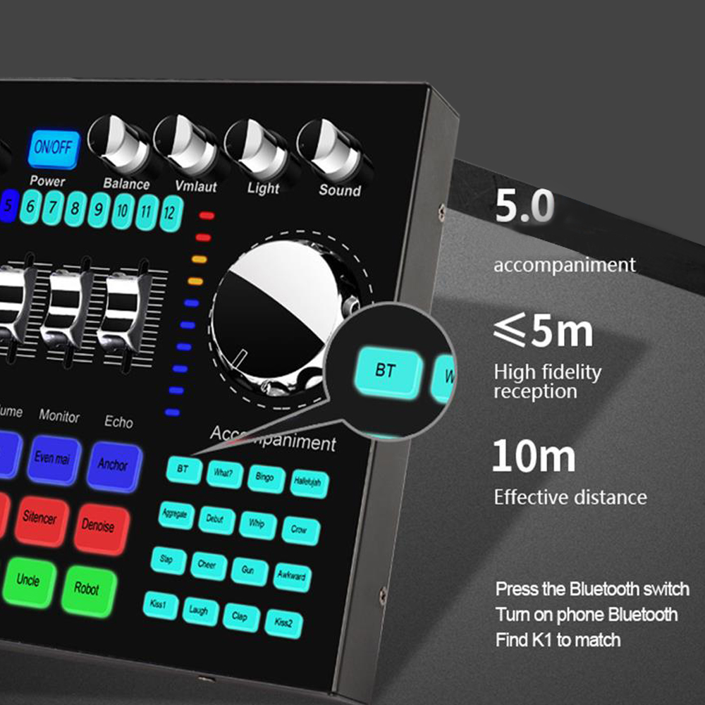K1 Audio Mixer Live Sound Card - Music Audio Pro ulasan dan harga