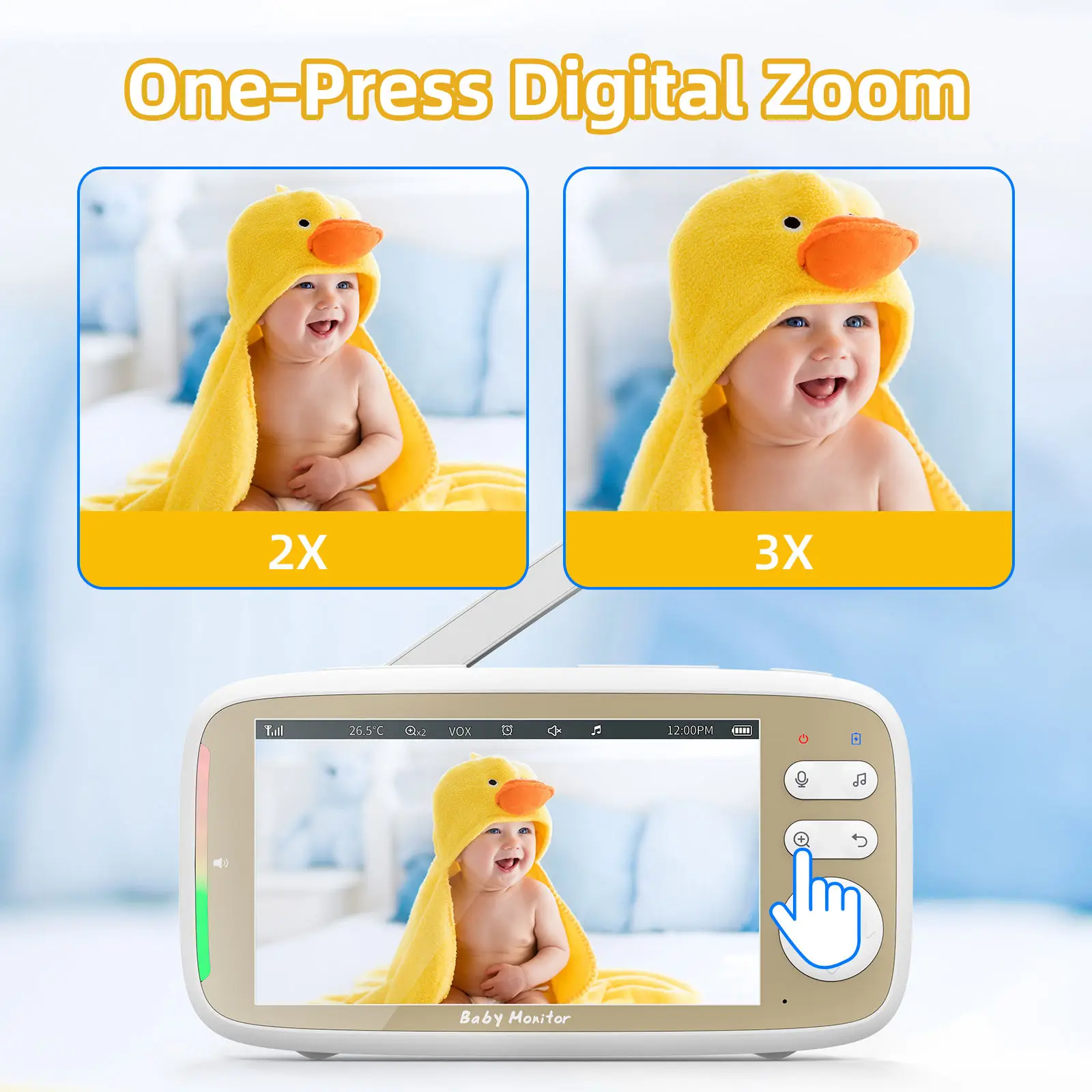 Monitor Bayi 5 Inci Kamera PTZ - Audio Hd Music ulasan dan harga